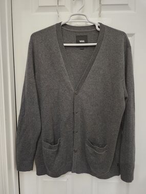 Vans Men's Charcoal Gray V‑Neck Button Cardigan